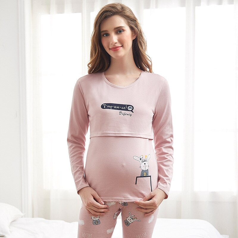 Joli pyjama de grossesse ultra doux pour femme enceinte