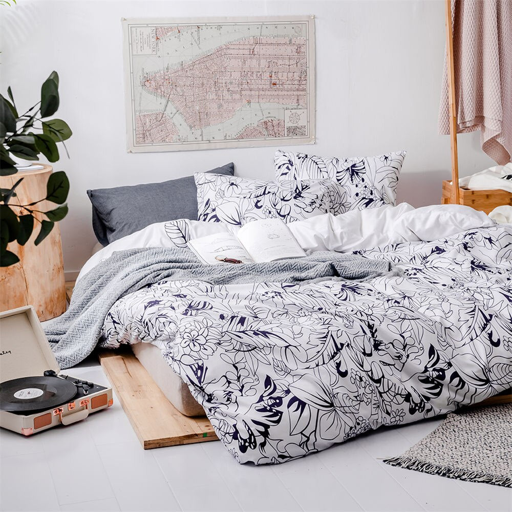 Housse de Couette Adulte Tropical. Satin de Coton, 2 dimensions Housse de Couette Adulte Tropical. Satin de Coton, 2 dimensions