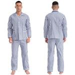 PYJAMA HOMME <br> RAYÉ BLEU ET BLANC